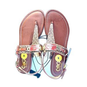 Women's GBG Los Angeles Sandal casual brown red comfortable 8